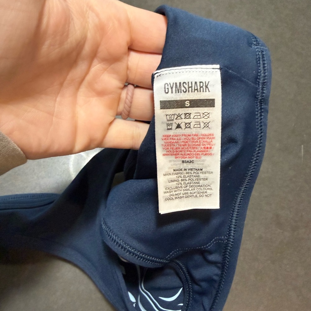 Gymshark Dark Blue Racerback Sports Bra - Picture 3 of 3
